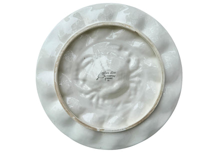 Revernay French Vintage Majolica Scalloped Oyster Platter
