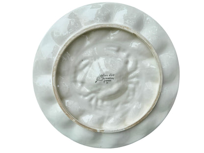 Revernay French Vintage Majolica Scalloped Oyster Platter