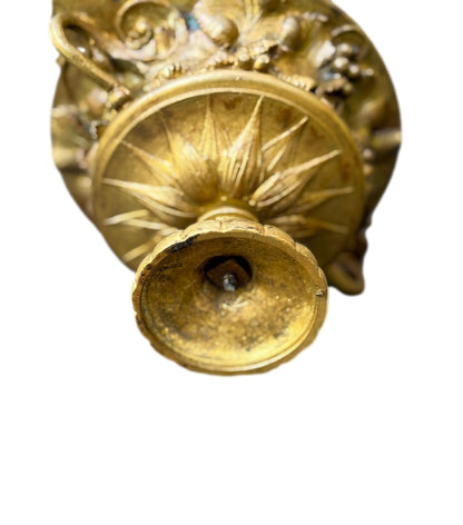 19th Bronze Cassolette Covered Dish – Fruit & Flower Motif