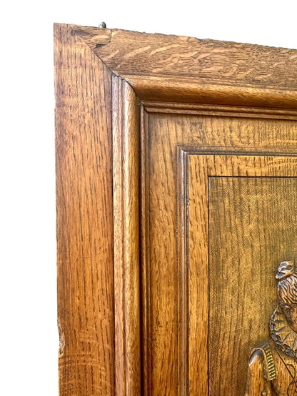 French antique carved oak wood door