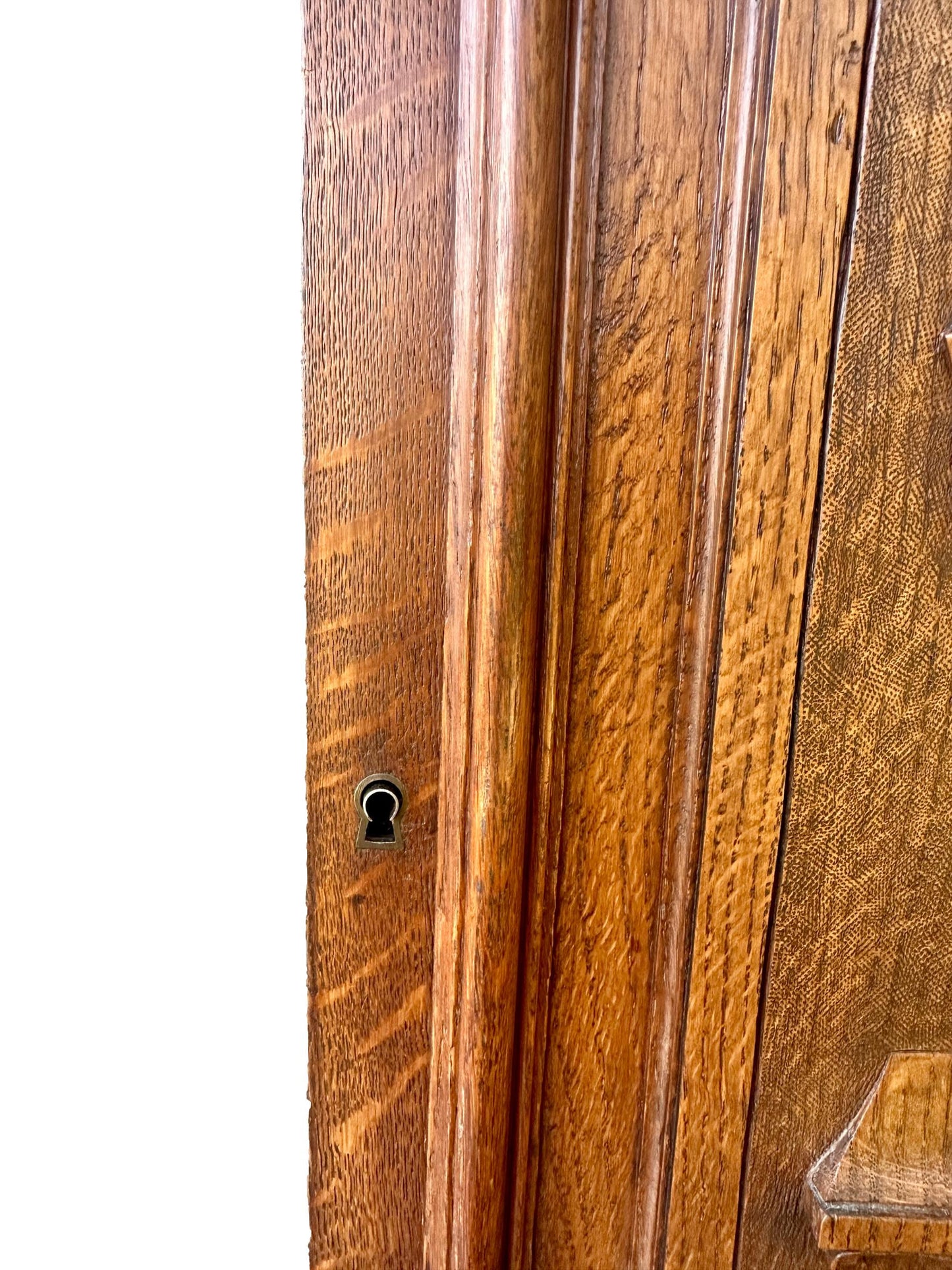French antique carved oak wood door
