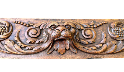 Large Antique French Carved Wood Pediment Panel