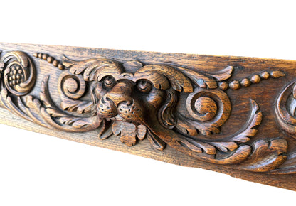 Large Antique French Carved Wood Pediment Panel