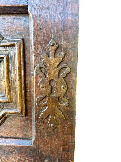 French Antique Carved Oak Wood Door