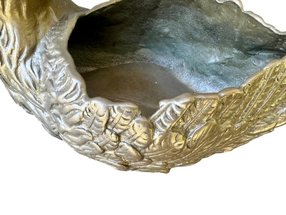 Antique French Bronze Planter, Figurative Swan, 1940s