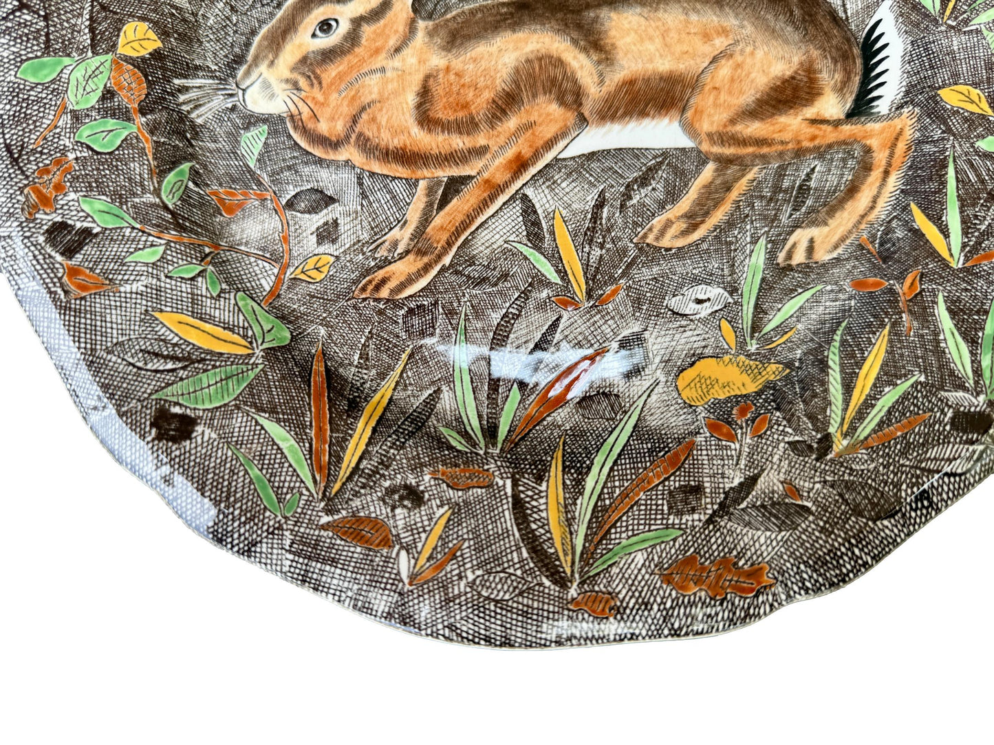 Vintage Gien Rambouillet Plate – Hand-Painted Rabbit