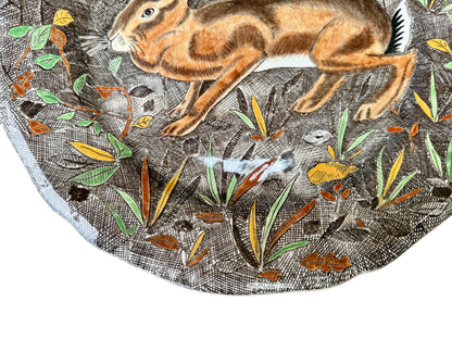 Vintage Gien Rambouillet Plate – Hand-Painted Rabbit