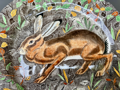 Vintage Gien Rambouillet Plate – Hand-Painted Rabbit