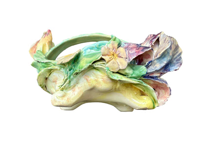 Antique Longchamp Majolica Iris Basket – 19th Century