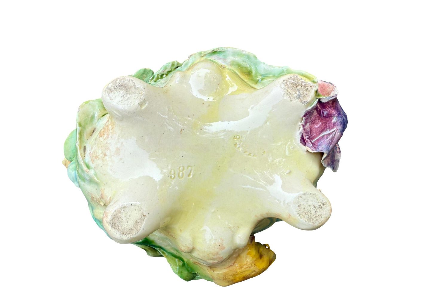 Antique Longchamp Majolica Iris Basket – 19th Century