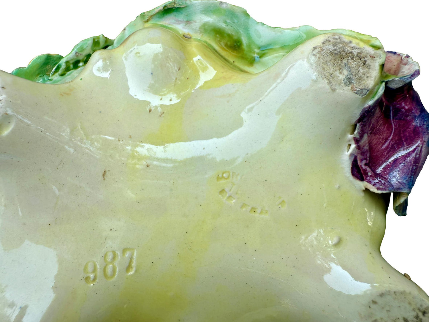 Antique Longchamp Majolica Iris Basket – 19th Century