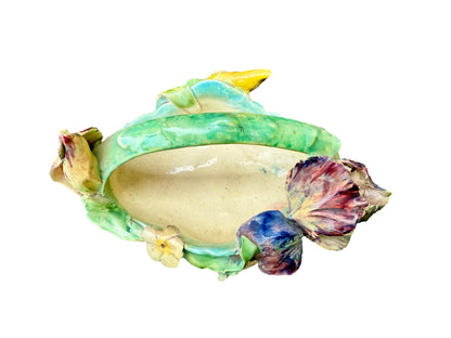 Antique Longchamp Majolica Iris Basket – 19th Century