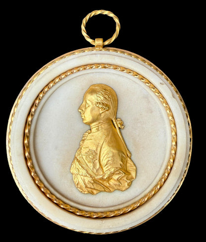 Rare Pair of Louis XVI Ormolu & Marble Medallions – Franz I & Maria Theresa, circa 1792