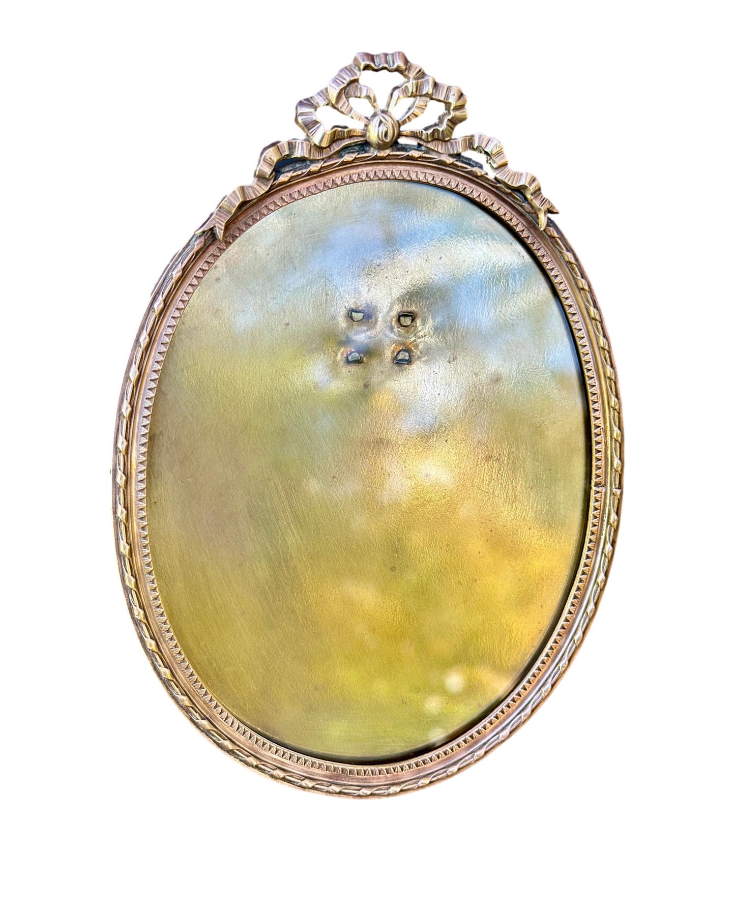 French antique photo frame in Louis XVI style made of brass and gilt bronze, early 1900s