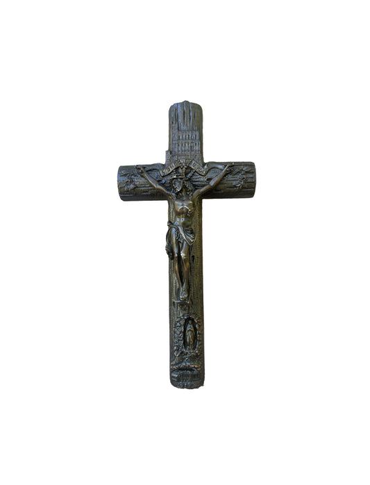 1930's Antique crucifix cross Lourdes