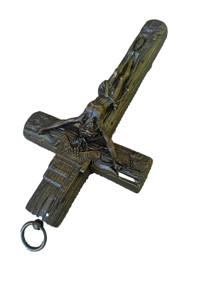 1930's Antique crucifix cross Lourdes