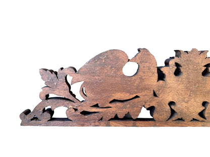 19th Century Carved Oak Pediment with Griffins – French Gothic Antique