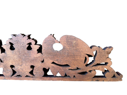 19th Century Carved Oak Pediment with Griffins – French Gothic Antique