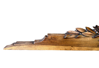19th Century Carved Walnut Pediment – Louis XVI Laurel Wreath French Antique