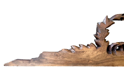 19th Century Carved Walnut Pediment – Louis XVI Laurel Wreath French Antique