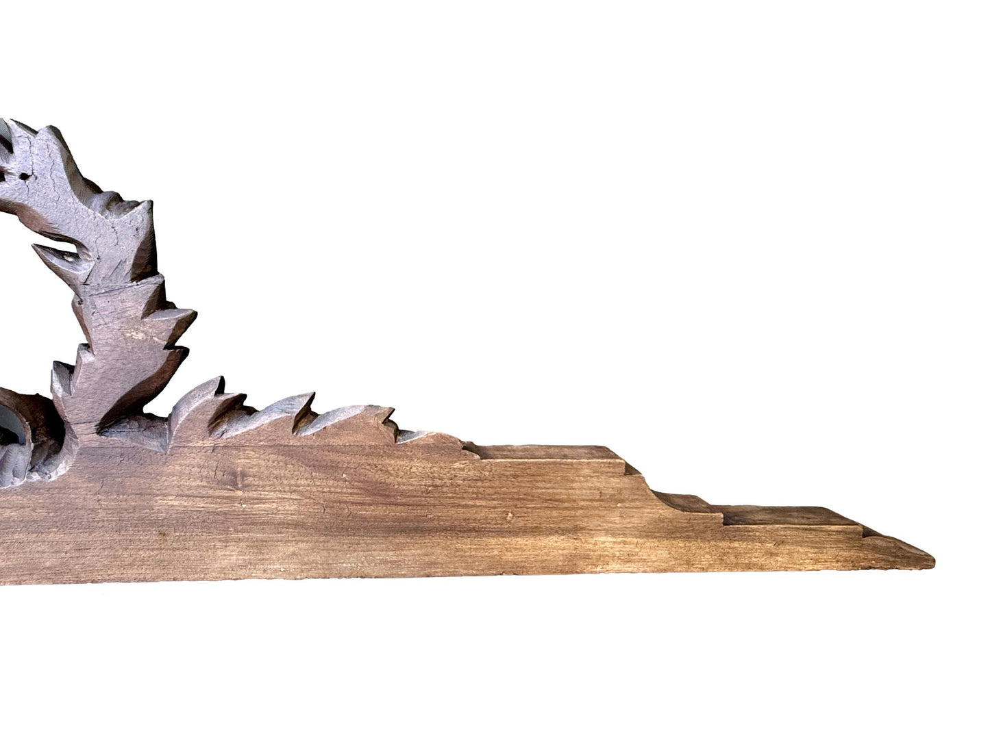 19th Century Carved Walnut Pediment – Louis XVI Laurel Wreath French Antique