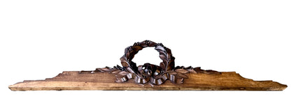 19th Century Carved Walnut Pediment – Louis XVI Laurel Wreath French Antique