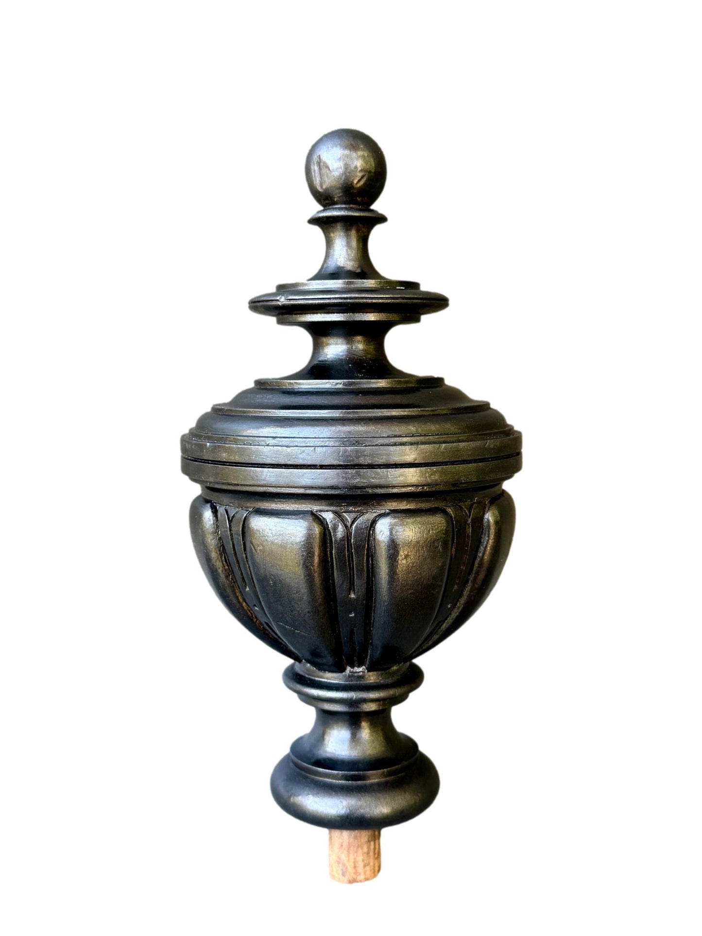 19th Century French Staircase Finial – Napoleon III Black Wood Bobèche