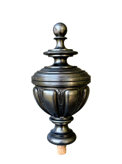 19th Century French Staircase Finial – Napoleon III Black Wood Bobèche