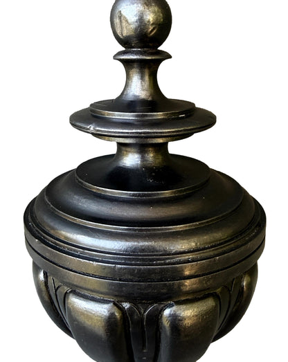 19th Century French Staircase Finial – Napoleon III Black Wood Bobèche