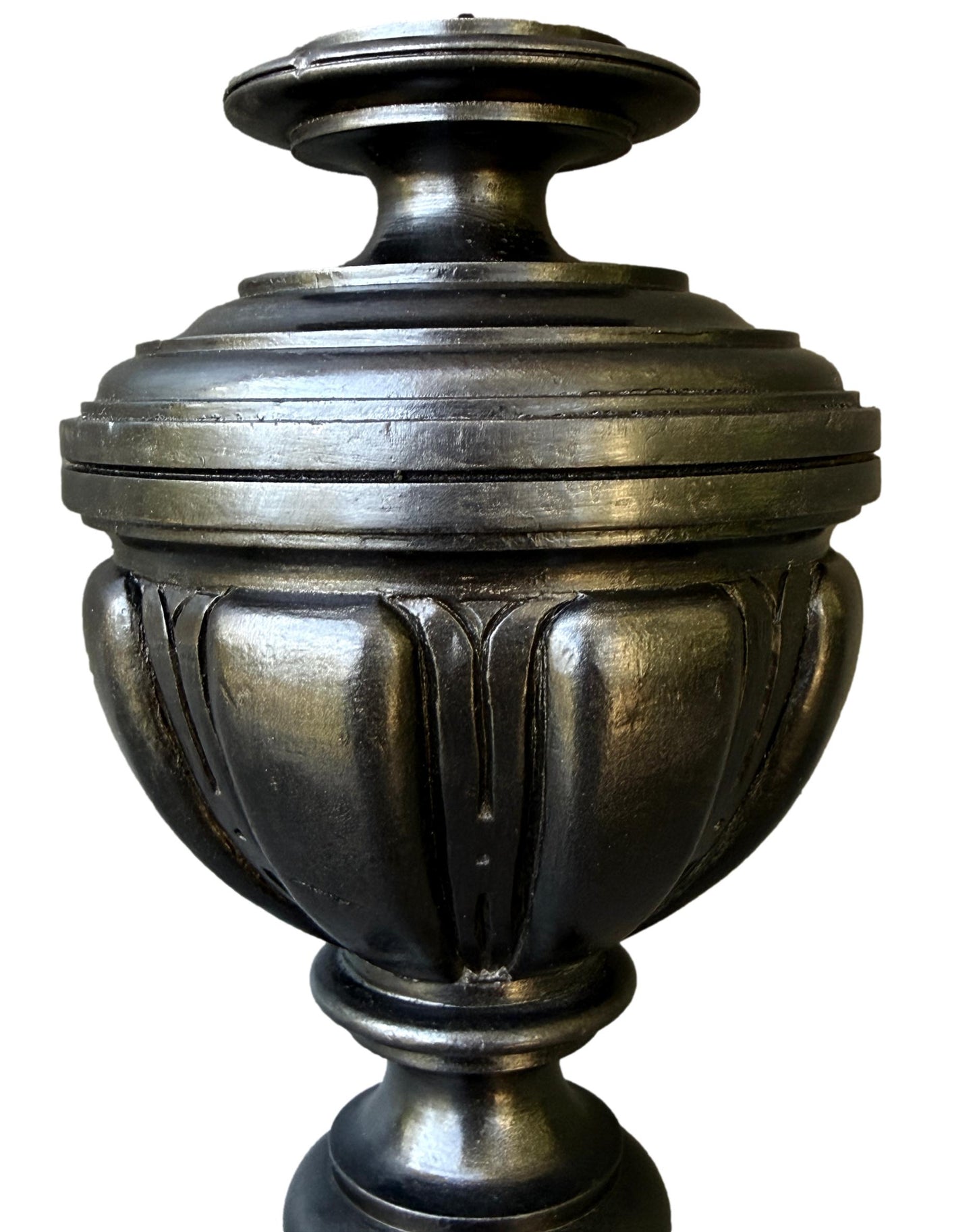 19th Century French Staircase Finial – Napoleon III Black Wood Bobèche