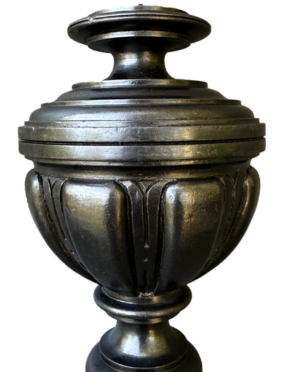 19th Century French Staircase Finial – Napoleon III Black Wood Bobèche