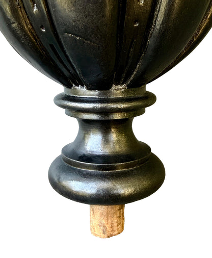 19th Century French Staircase Finial – Napoleon III Black Wood Bobèche