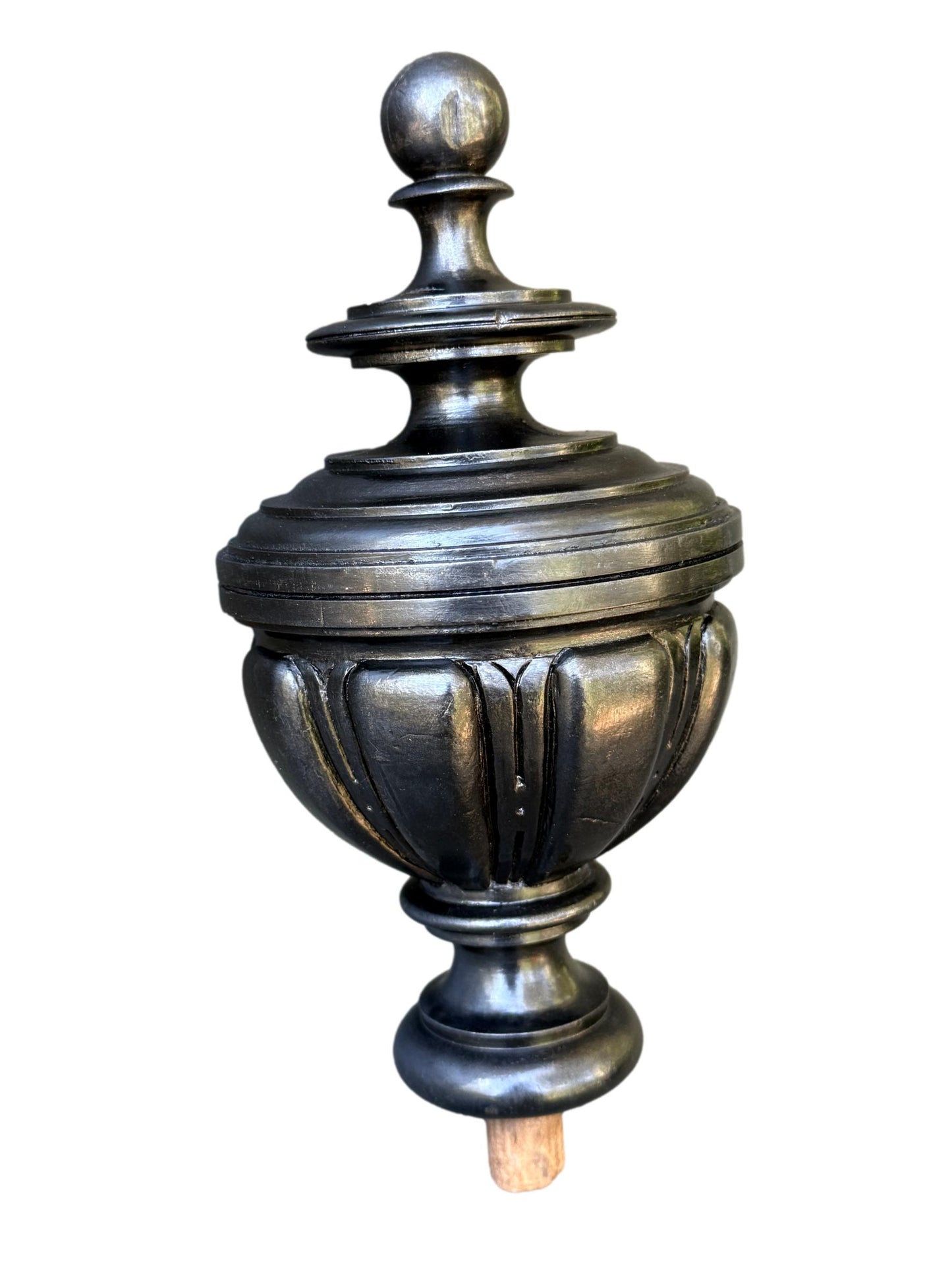 19th Century French Staircase Finial – Napoleon III Black Wood Bobèche