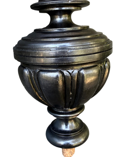 19th Century French Staircase Finial – Napoleon III Black Wood Bobèche