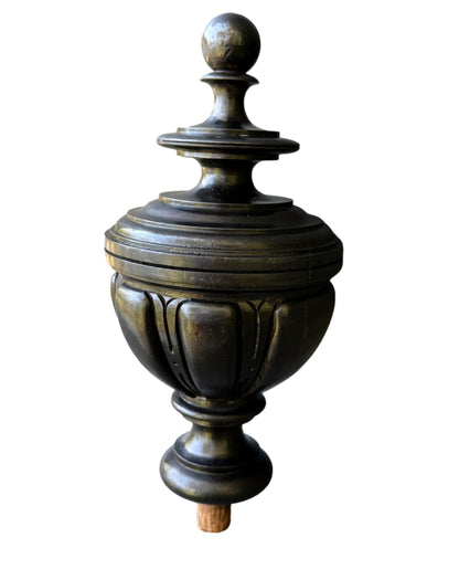 19th Century French Staircase Finial – Napoleon III Black Wood Bobèche