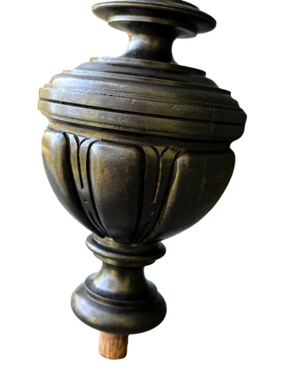 19th Century French Staircase Finial – Napoleon III Black Wood Bobèche