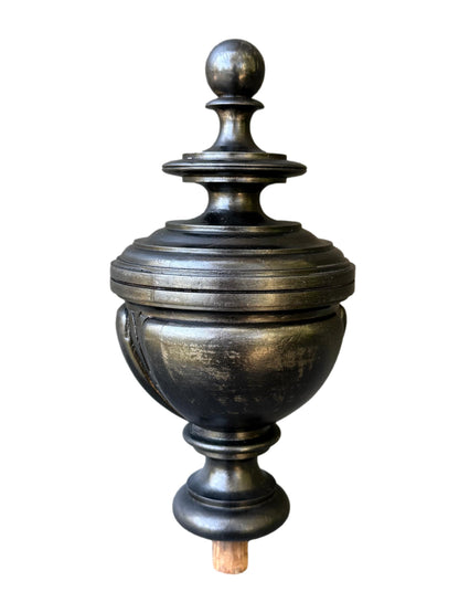 19th Century French Staircase Finial – Napoleon III Black Wood Bobèche