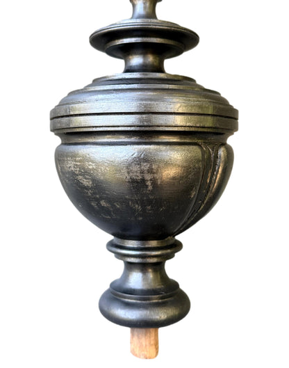 19th Century French Staircase Finial – Napoleon III Black Wood Bobèche