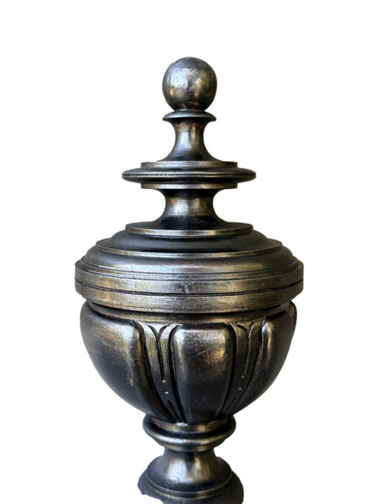 19th Century French Staircase Finial – Napoleon III Black Wood Bobèche