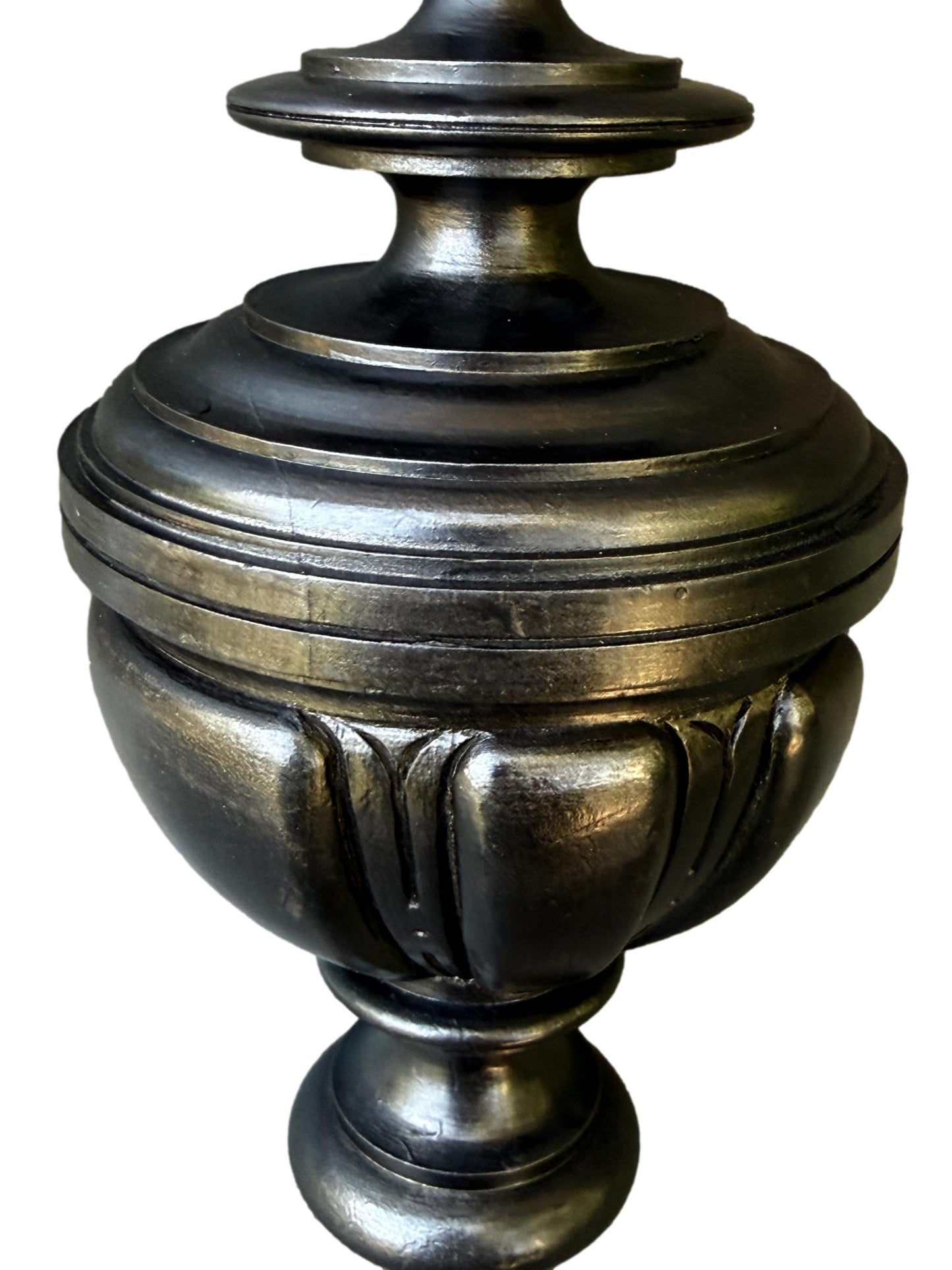 19th Century French Staircase Finial – Napoleon III Black Wood Bobèche