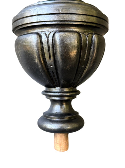 19th Century French Staircase Finial – Napoleon III Black Wood Bobèche