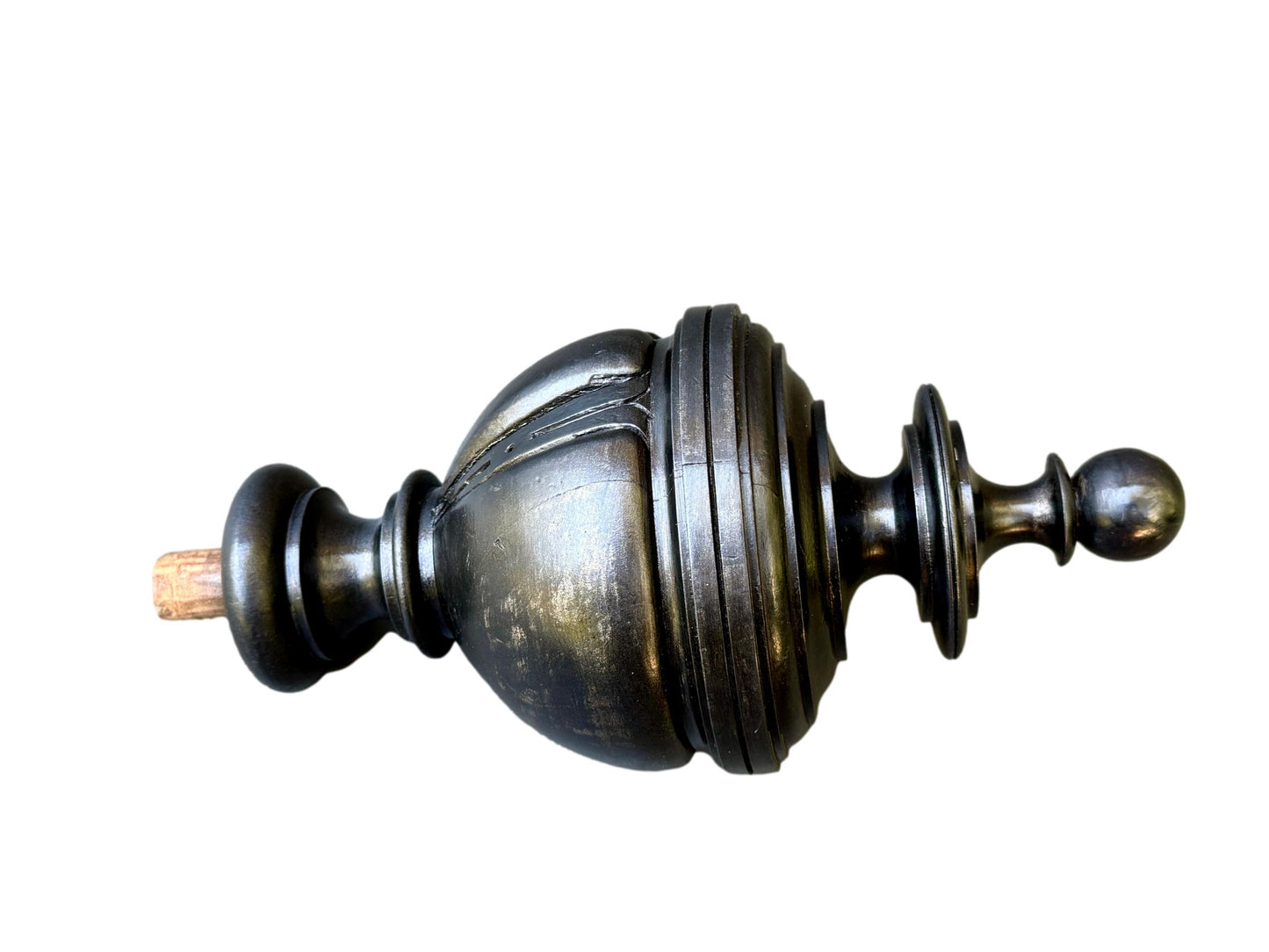 19th Century French Staircase Finial – Napoleon III Black Wood Bobèche