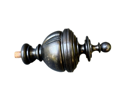 19th Century French Staircase Finial – Napoleon III Black Wood Bobèche