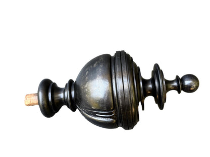 19th Century French Staircase Finial – Napoleon III Black Wood Bobèche
