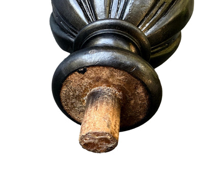 19th Century French Staircase Finial – Napoleon III Black Wood Bobèche