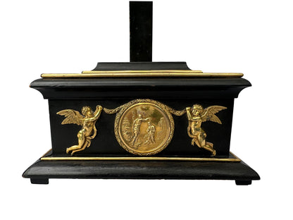 Antique Empire Crucifix 1810 | Gilt Bronze & Baptism Medallion