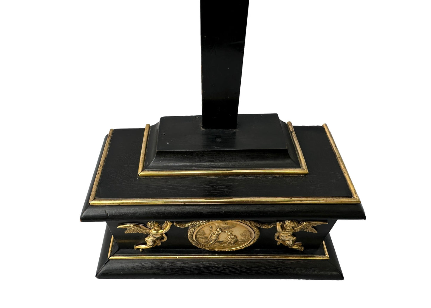 Antique Empire Crucifix 1810 | Gilt Bronze & Baptism Medallion