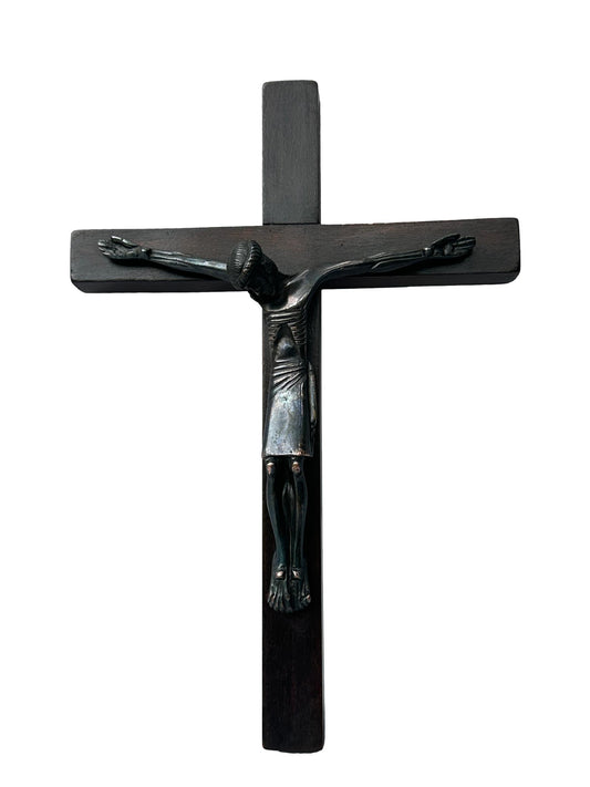 Jean Lambert-Rucki Bronze Crucifix | Art Deco Modernist Sculpture