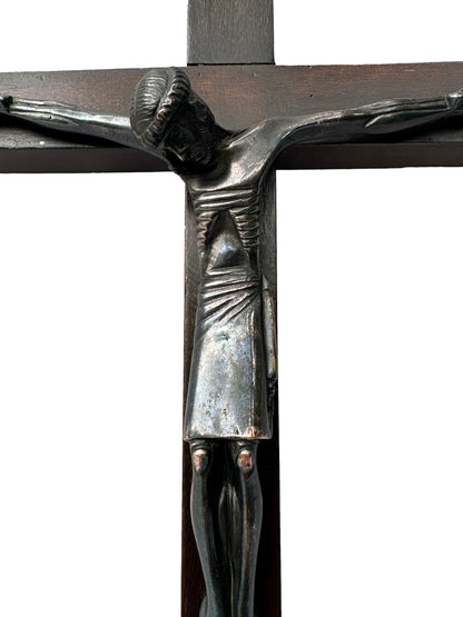 Jean Lambert-Rucki Bronze Crucifix | Art Deco Modernist Sculpture