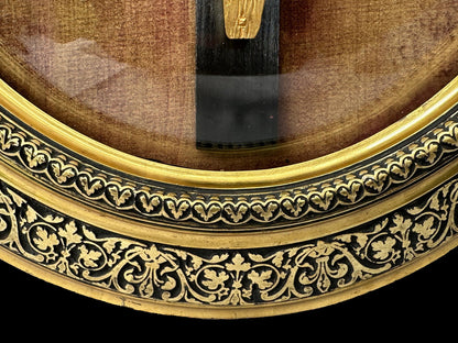 Exceptional Napoleon III Oval Religious Frame – Gold Leaf Christ & Original Domed Glass (c. 1880)